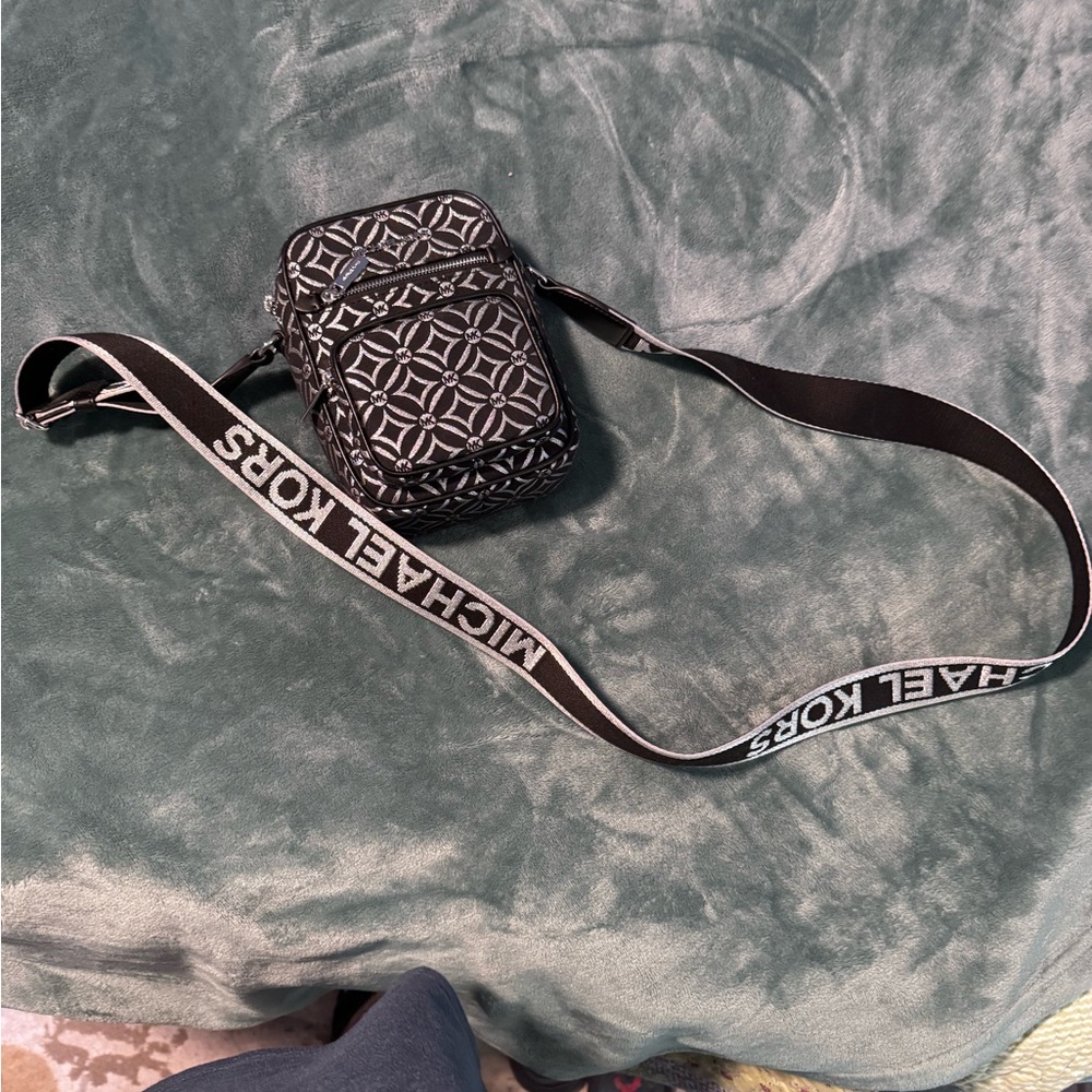 Michael Kors Geometric Black and White Crossbody Bag
